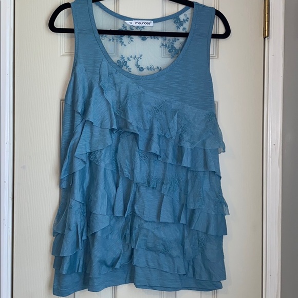 Maurice’s Ruffled Tank with Lace Detail - Picture 1 of 2